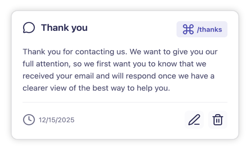 Respuestas guardadas ilimitadas