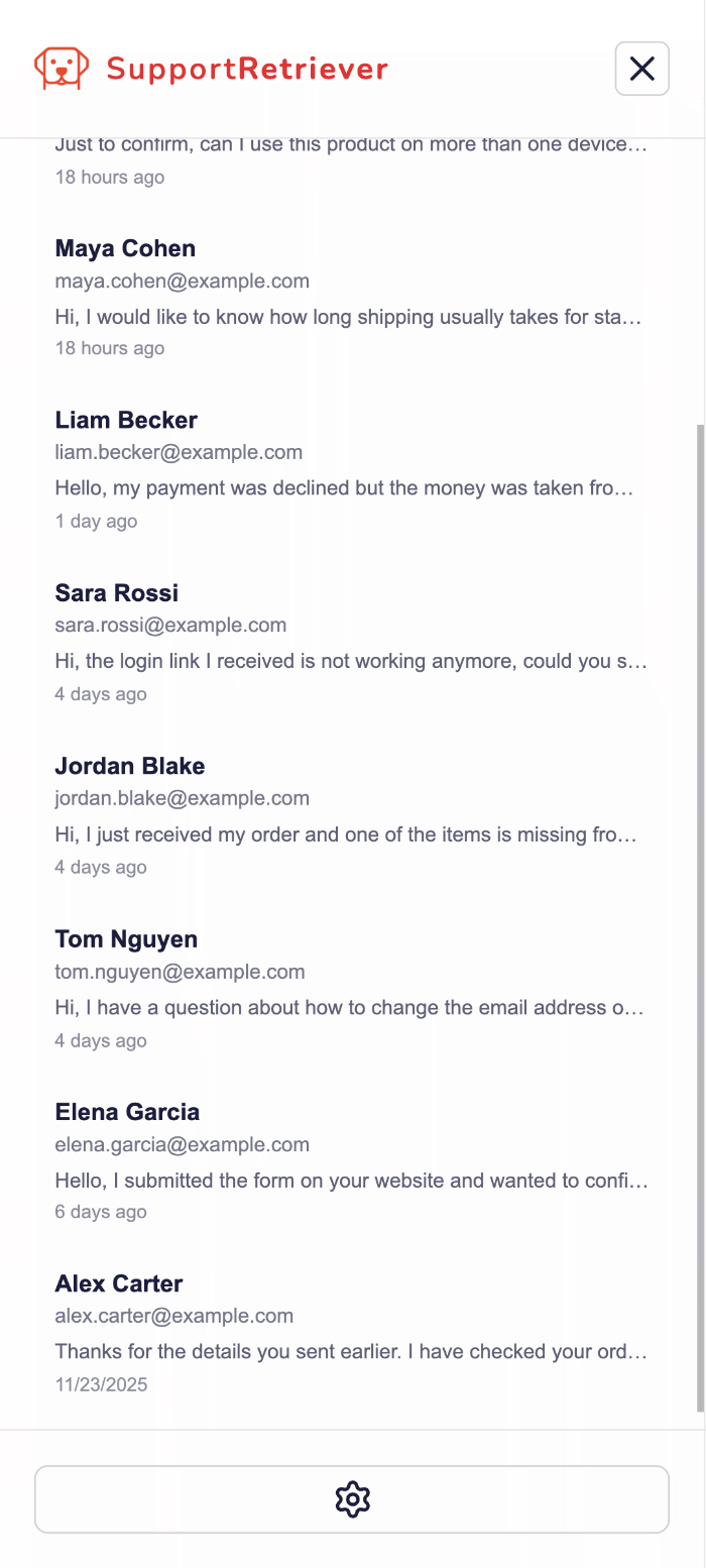 Email replies, organized for you